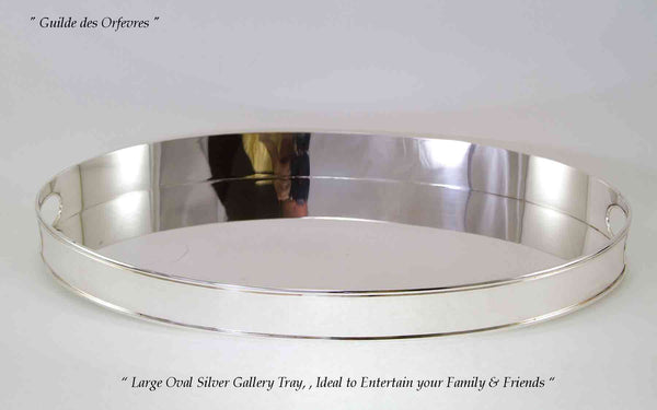 Silver Oval Gallery Tray with Plain Mount