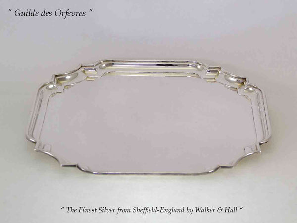 Silver Square Salver, Chippendale Shaped Corners 14 in.