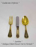 Sterling Silver Gilt 3-pc Place-Setting, Laetitia