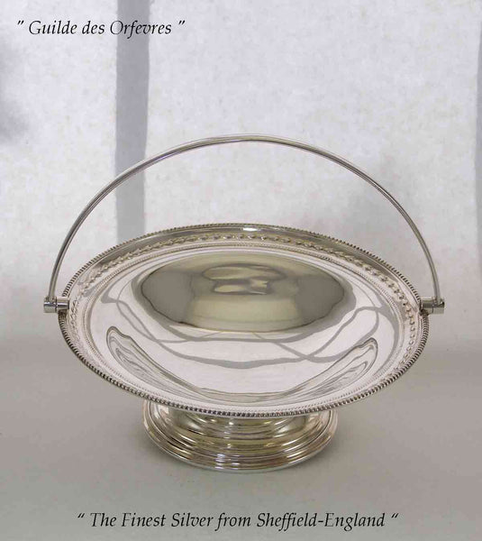 Silver Cake Basket with Swinging Handle